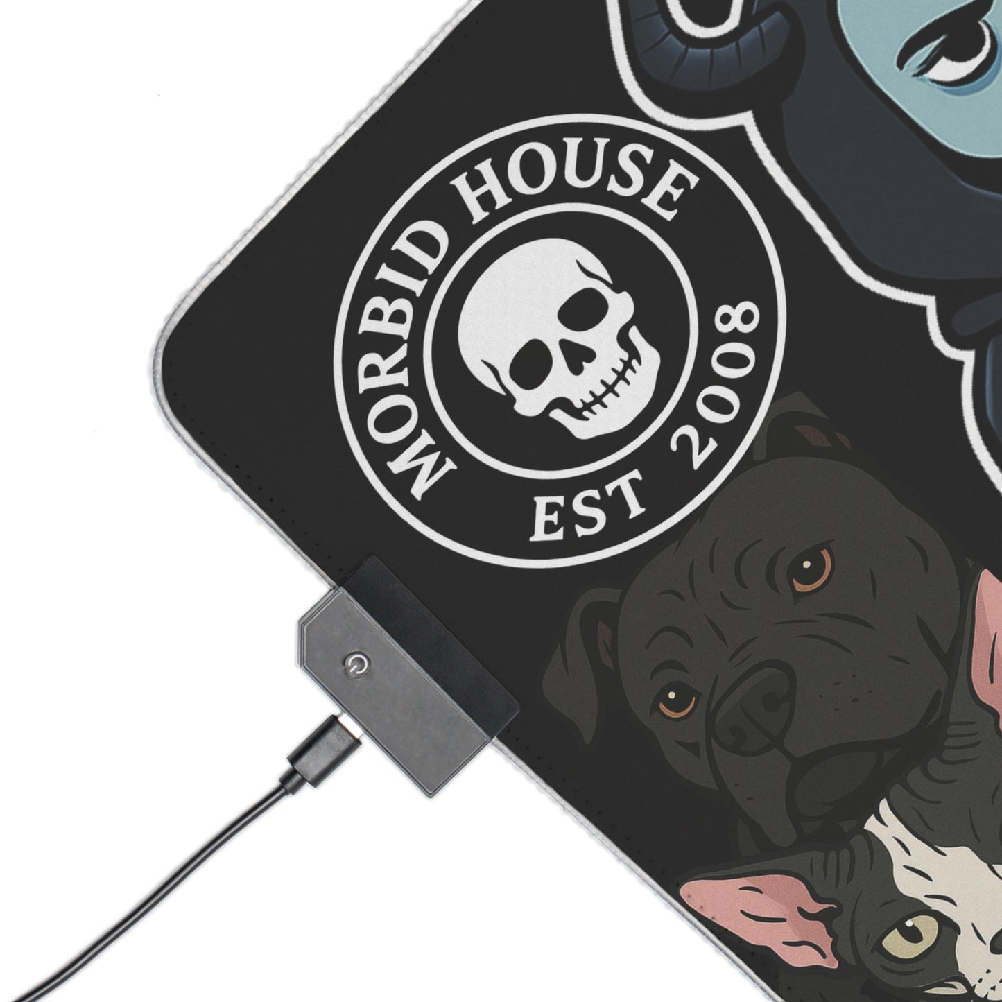 LED Gaming Mouse Pad Black Eyes and Friends