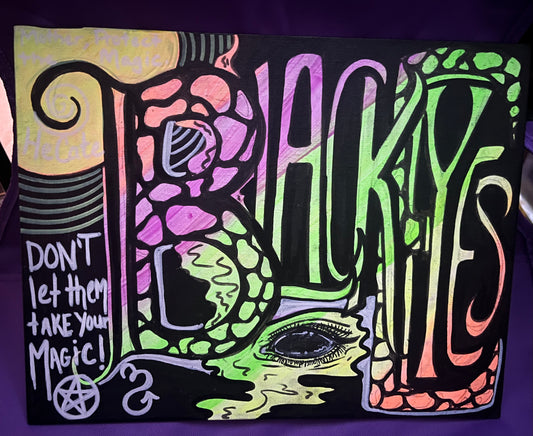 One of kind painting by 3 of Blackeyes 11x15 canvas