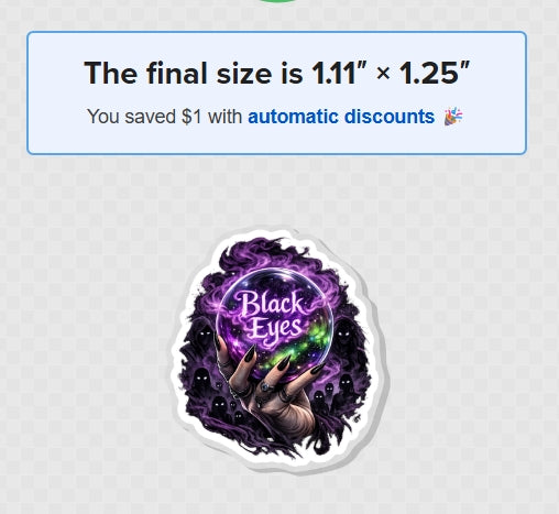 1.11″ × 1.25″ acrylic Pin Black Eyes Three Shadow work