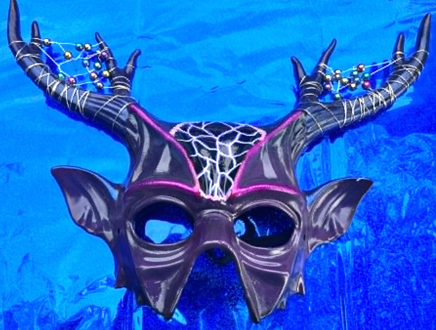 Custom Three Art Mask - Dark matter! Blacklight reactive!