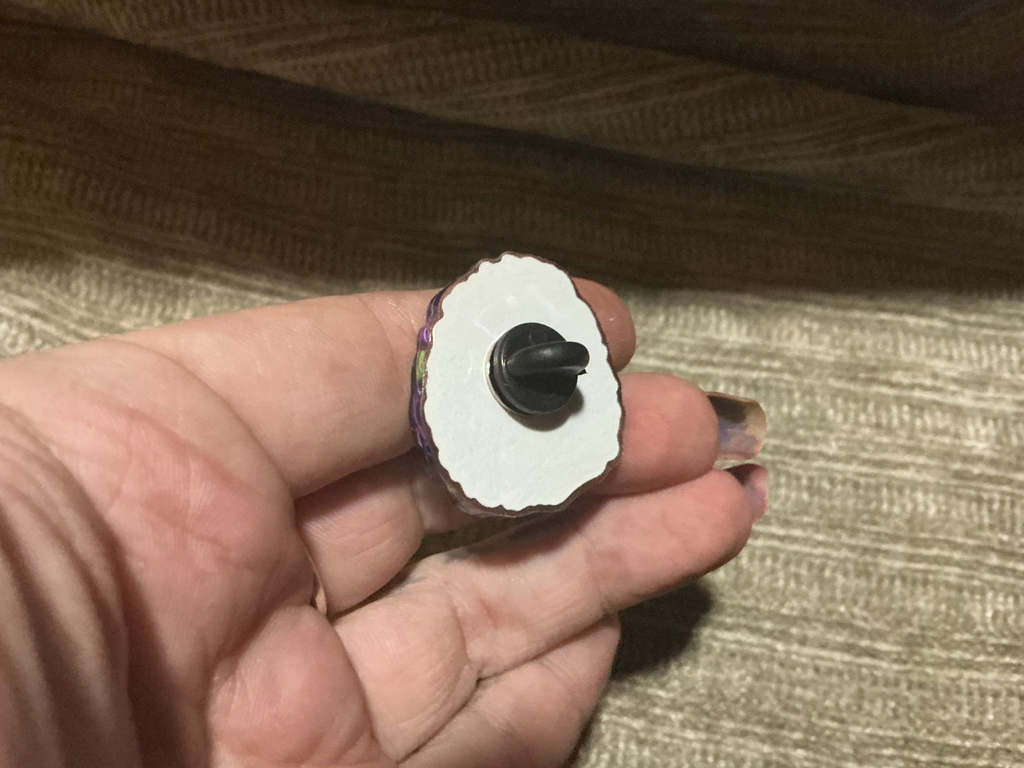 1.11″ × 1.25″ acrylic Pin  Black Eyes Three Shadow work