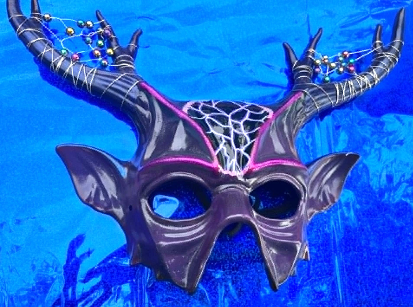 Custom Three Art Mask - Dark matter! Blacklight reactive!