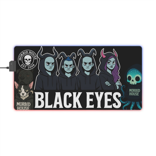 LED Gaming Mouse Pad Black Eyes and Friends