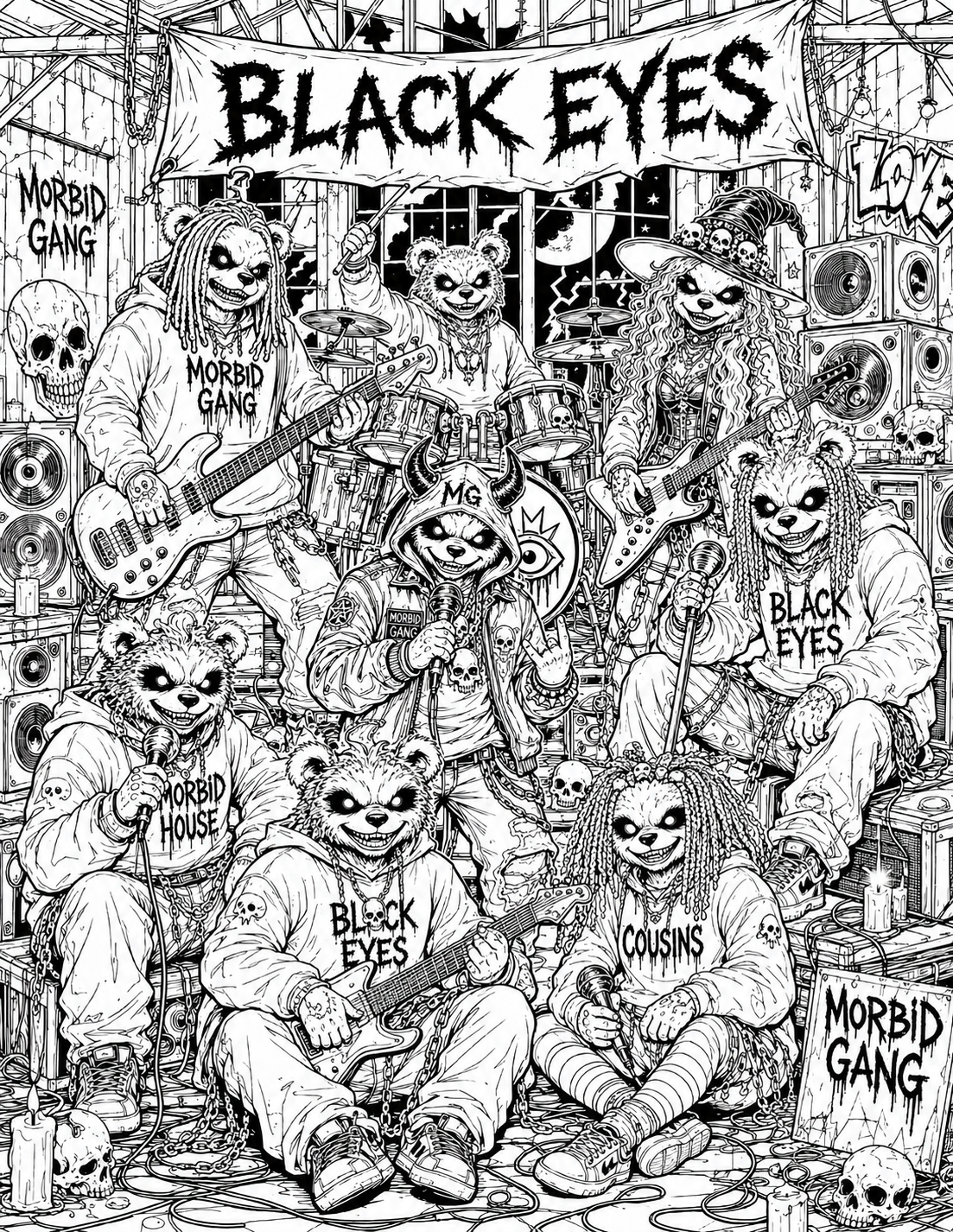 FREE Black Eyes Coloring Pages