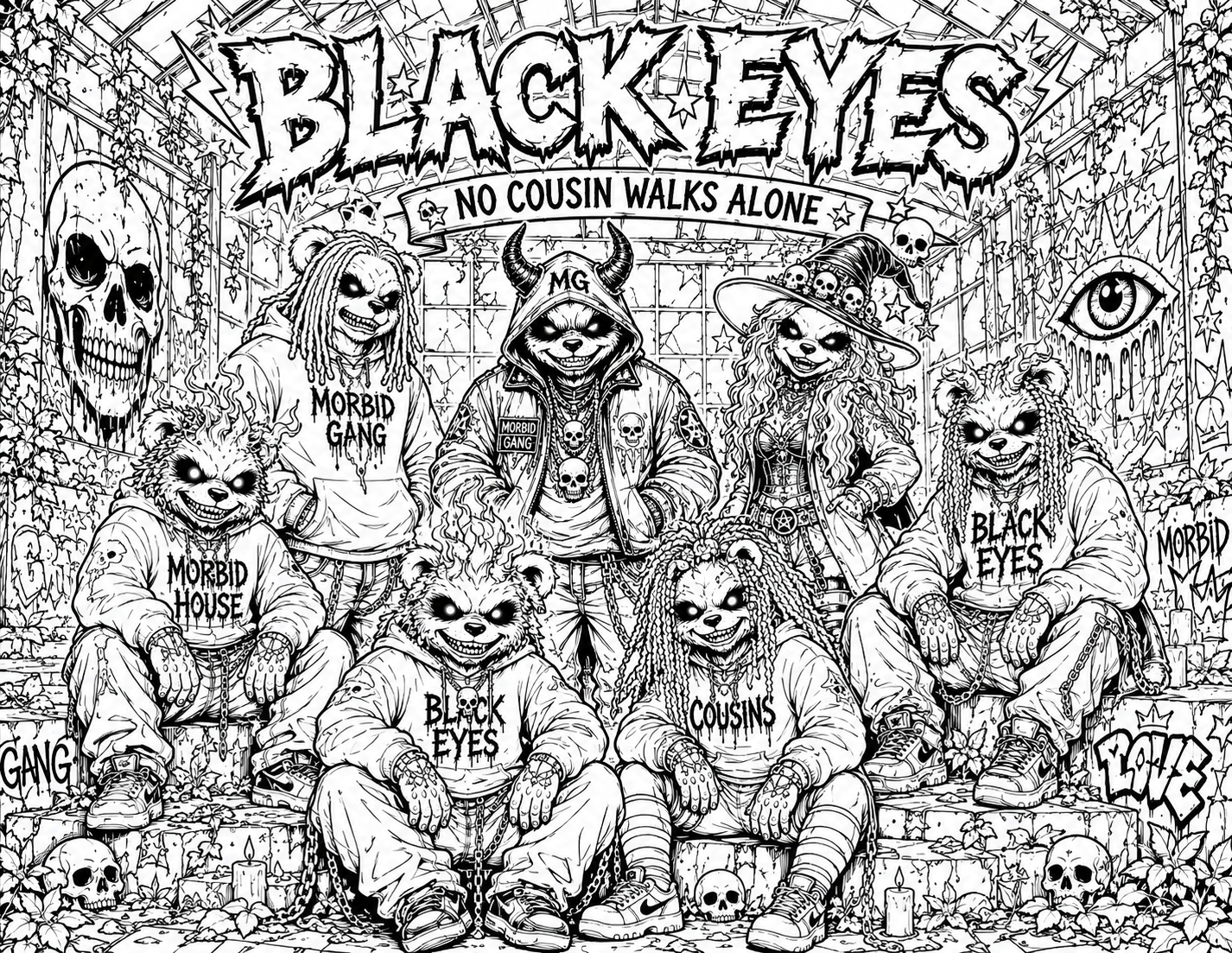 FREE Black Eyes Coloring Pages