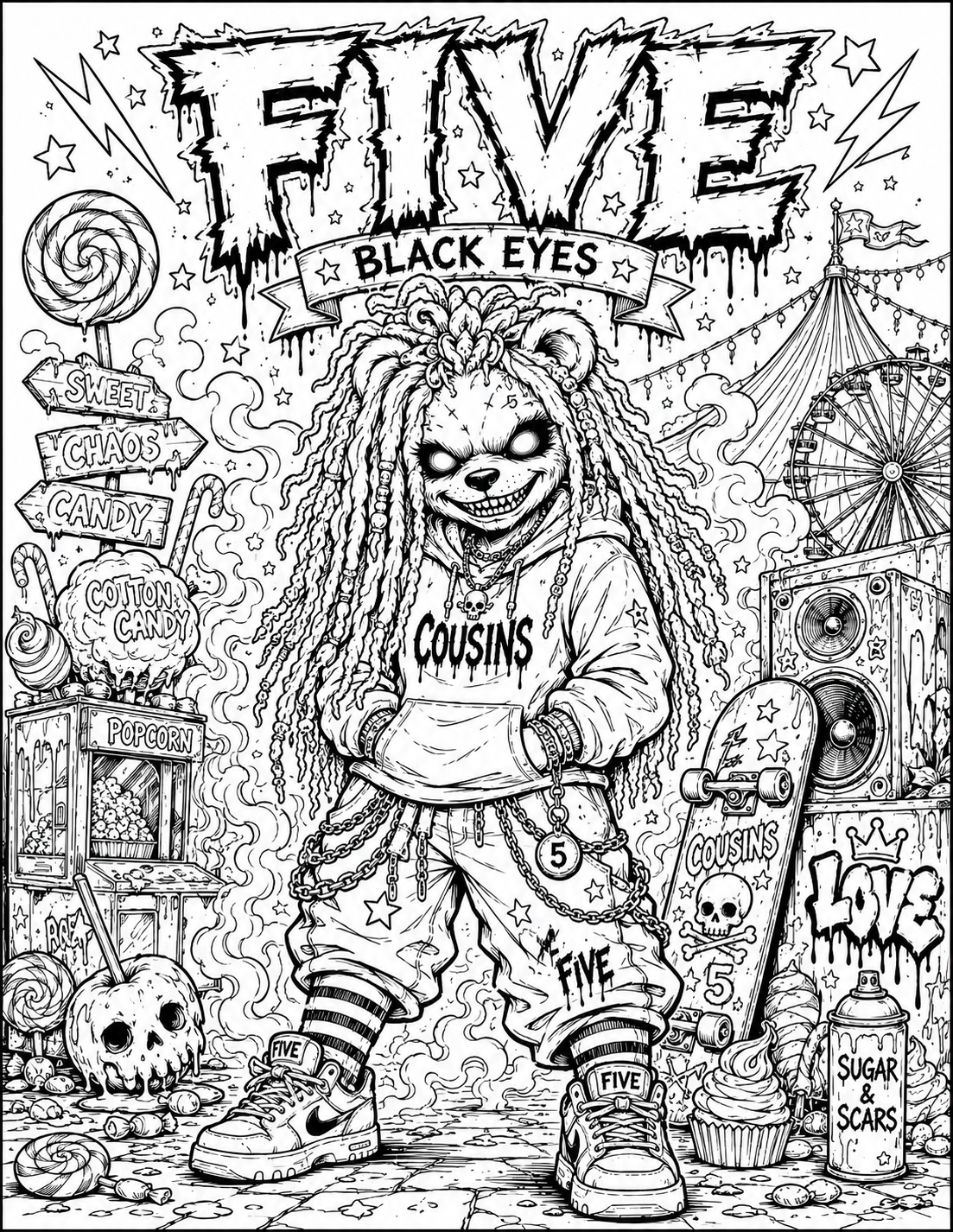 FREE Black Eyes Coloring Pages