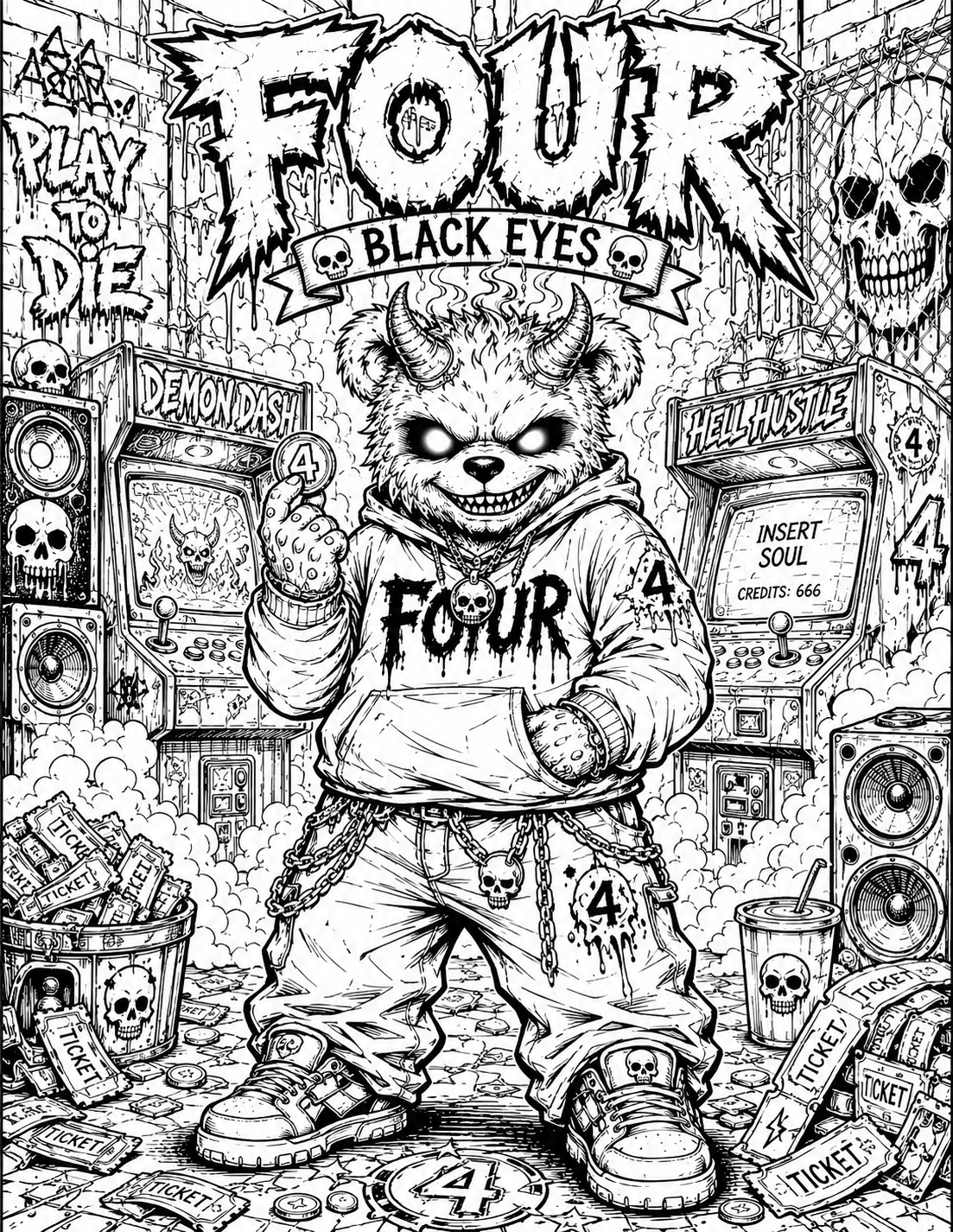 FREE Black Eyes Coloring Pages