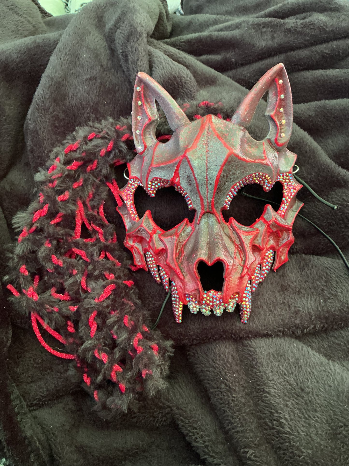 Limited Edition Red Wolf Primal Moonlit ONE mask (ONE OF A KIND)
