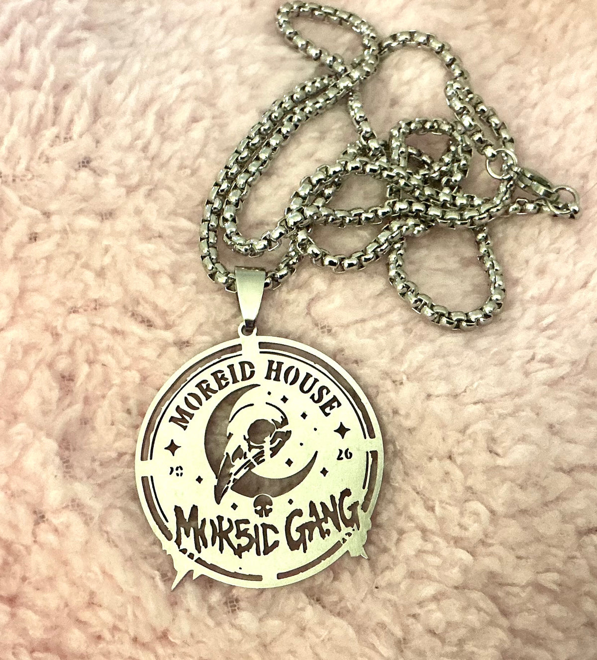 Morbid House stainless steel charm with chain