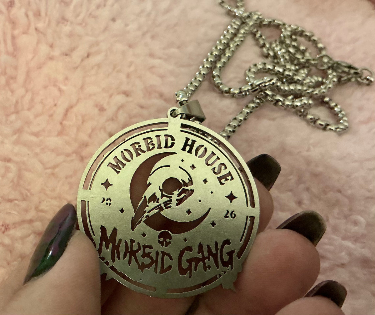 Morbid House stainless steel charm with chain