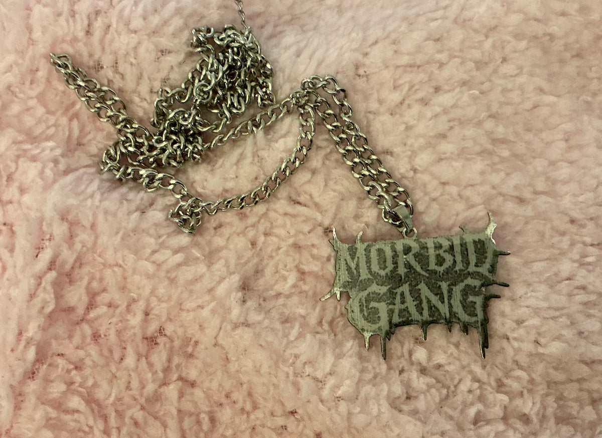 Morbid Gang frosted steel medallion and chain
