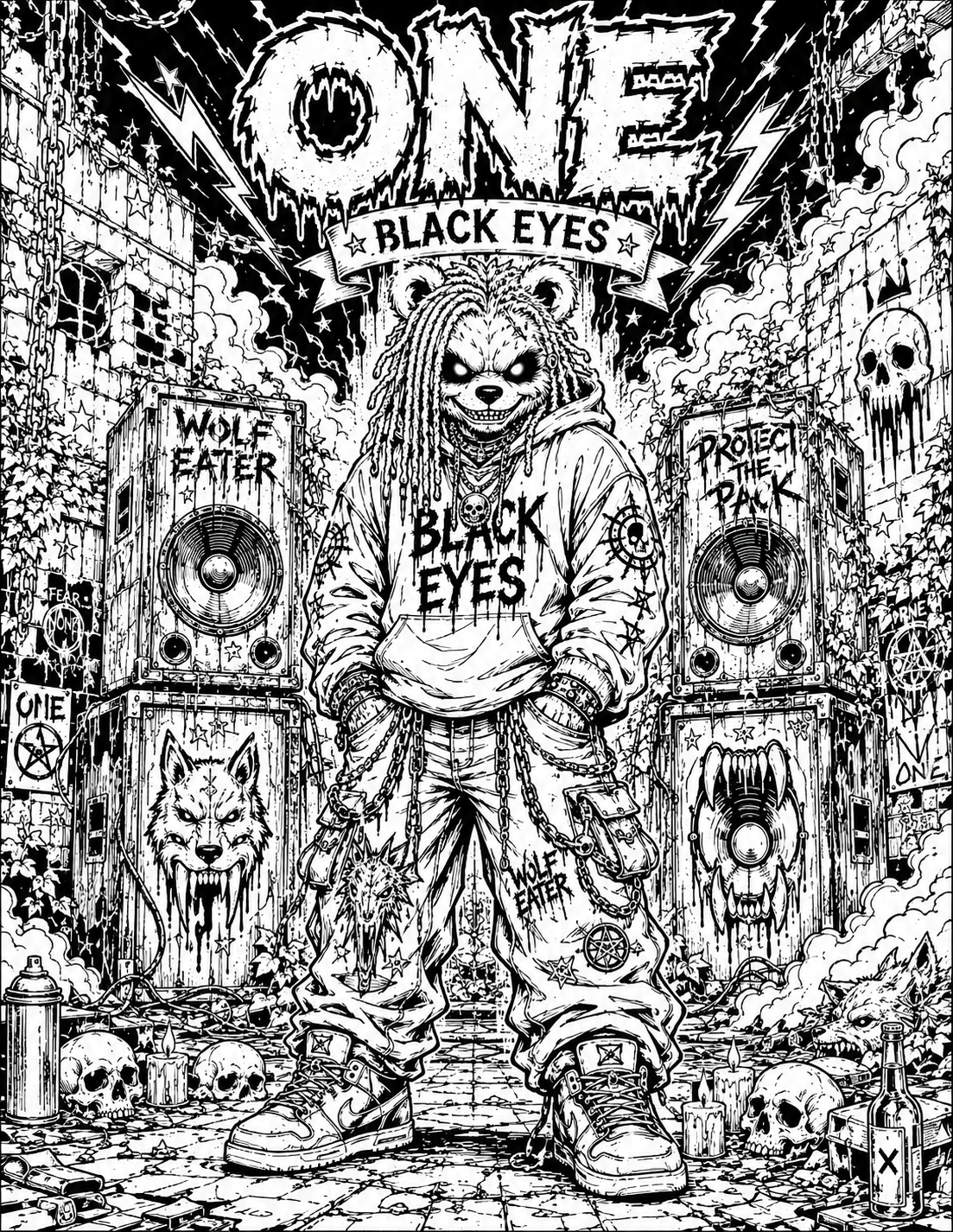 FREE Black Eyes Coloring Pages