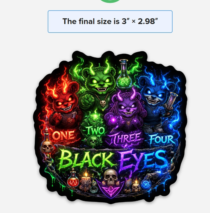 Black Eyes Bears  Sticker