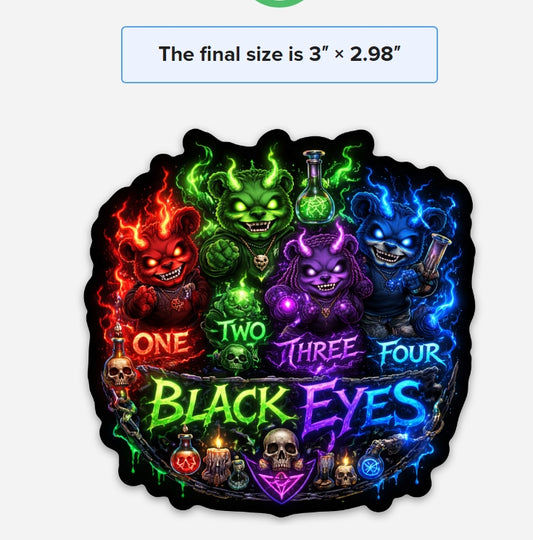 Black Eyes Bears  Sticker