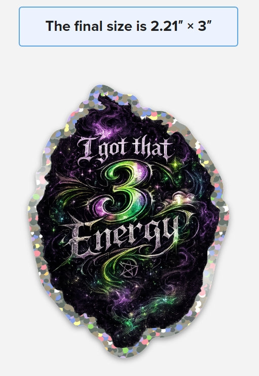 Black Eyes Holographic cluster THREE Energy Sticker