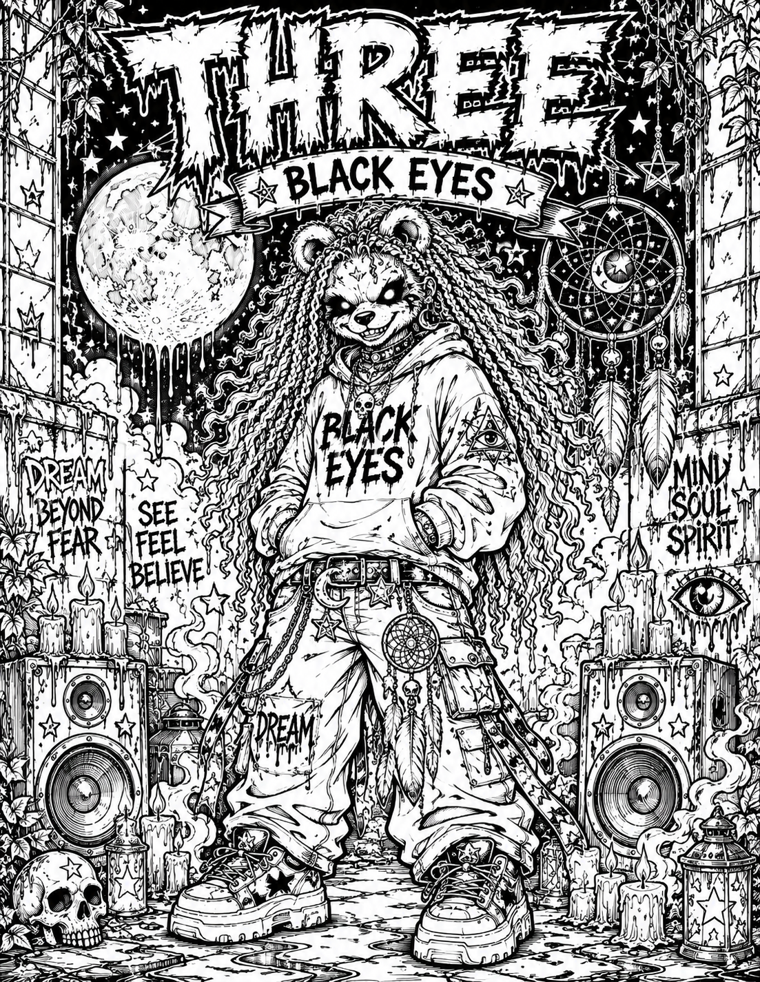 FREE Black Eyes Coloring Pages