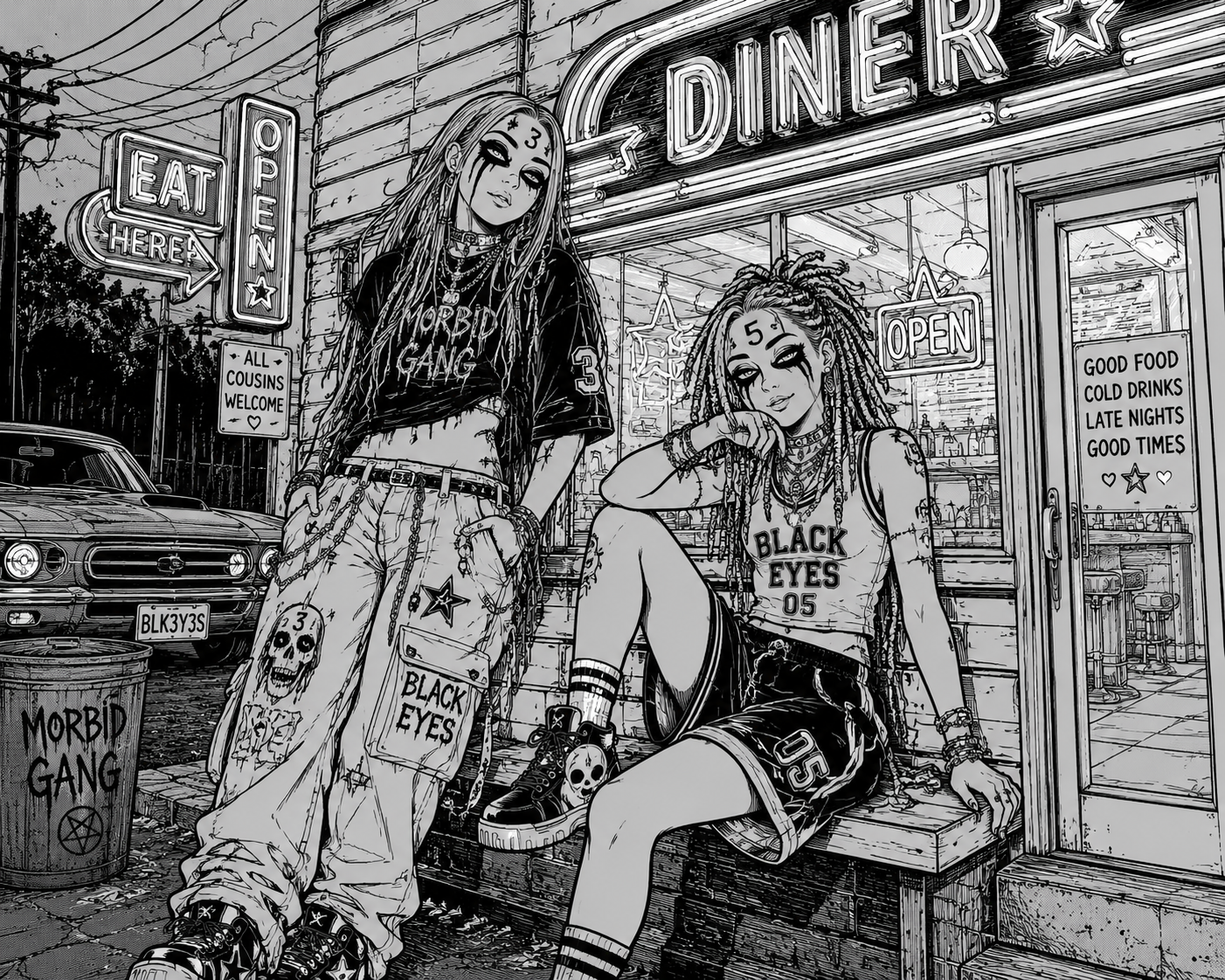 FREE Black Eyes Coloring Pages