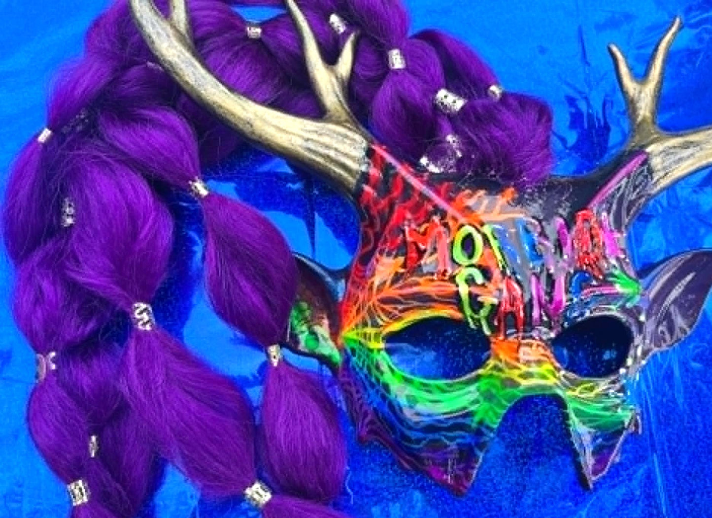 Custom Three Art Mask - Morbid Gang Drip! Glow in the dark!