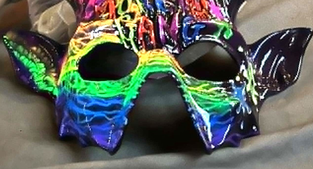 Custom Three Art Mask - Morbid Gang Drip! Glow in the dark!