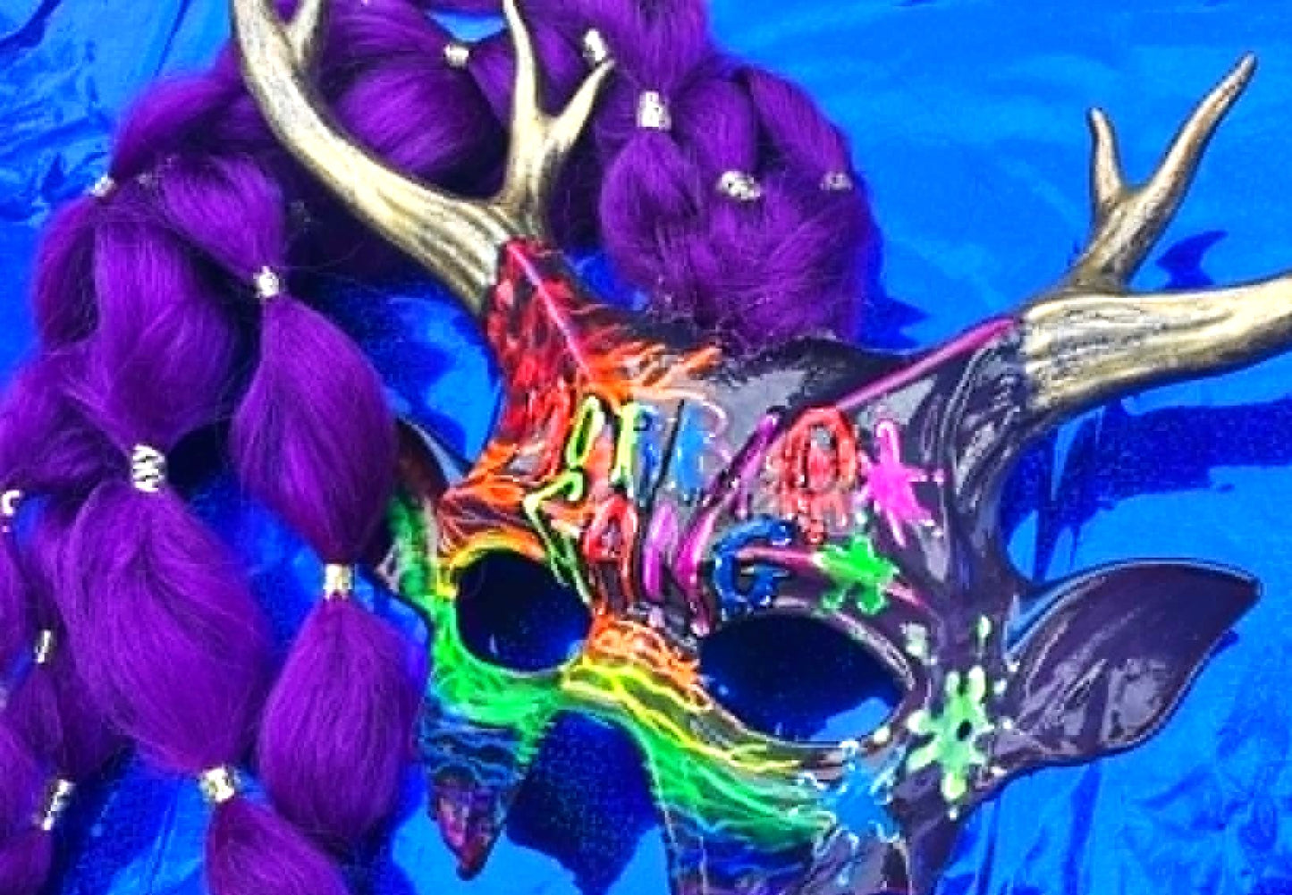 Custom Three Art Mask - Morbid Gang Drip! Glow in the dark!